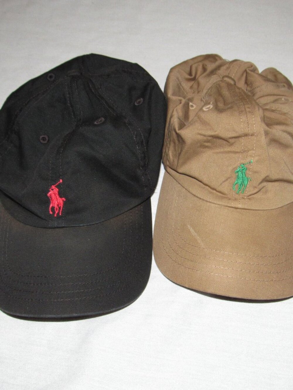 Lot of 4 Polo Ralph Lauren Classic Dad Baseball Caps Hat White Black Blue Tan - Picture 6 of 6
